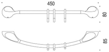 полотенцедержатель colombo design melo b1271 45 см с крючками, хром