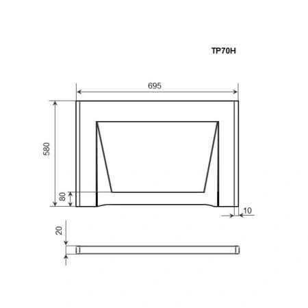 торцевая панель timo tp70h 70 см, белый