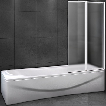 шторка на ванну cezares relax relax-v-2-80/140-p-bi-r 80 см r профиль серый, стекло рифленое