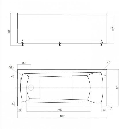 акриловая ванна aquatek либра new 160x70 lib160n-0000003 с фронтальным экраном (слив слева)