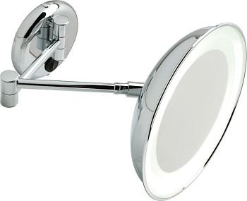 зеркало косметическое stil haus 1036(23) настенное круглое (4x) с led подсветкой (скрытая проводка), черный матовый