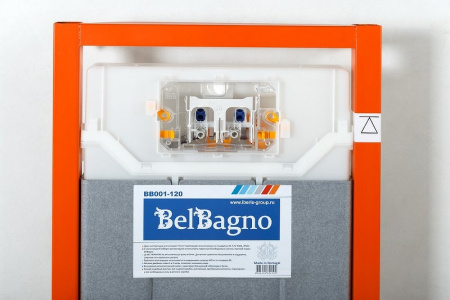 инсталляция belbagno bb001-120 для подвесного унитаза без клавиши смыва, оранжевый