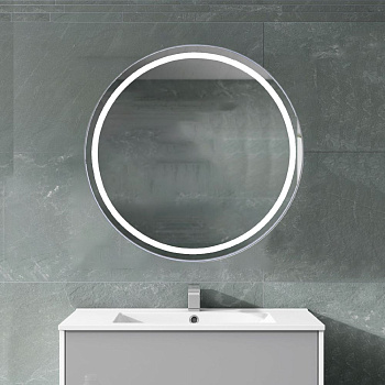 зеркало xpertials olekr 84354135-36945 60 см с led подсветкой, профиль глянцевый хром