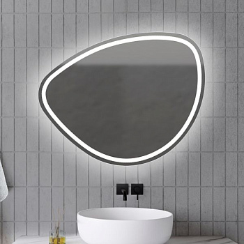 зеркало xpertials stone 84354135-43530 овальное 80х60 см с led подсветкой
