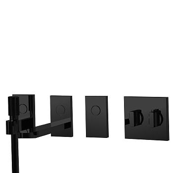 fima|carlo frattini switch смеситель для душа встраиваемый, f5946ns, термостат, на 3 полож, ручной душ и черный шланг 1500 мм, внешн часть, цвет черны