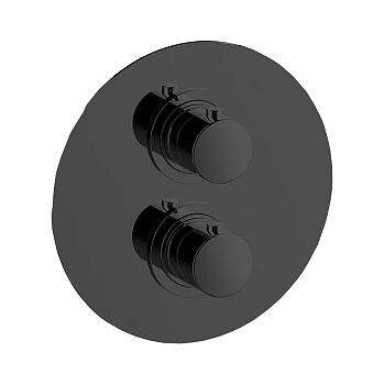 cisal slim, sm01820040, внешняя часть встраиваемого термостатического смесителя с переключателем на 3 положения, цвет nero opaco(без внутренней части