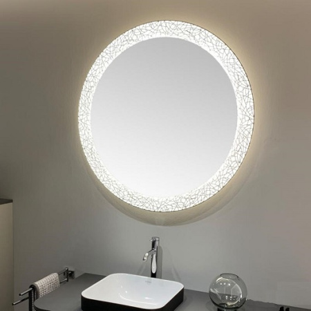зеркало duravit happy d.2 plus hp7480g0000 ⌀700 мм, с подсветкой, декор «organic» 