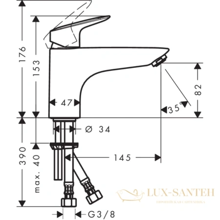 смеситель для ванны hansgrohe logis 71311000, хром