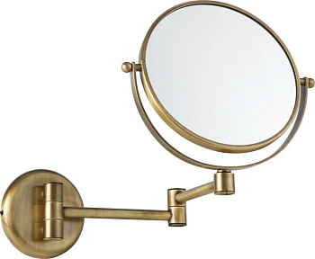 зеркало косметическое stil haus 489(16) настенное круглое (3x) с поворотным механизмом, золото