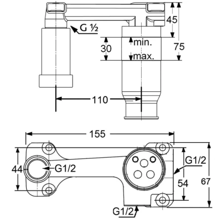 встраиваемый комплект kludi ambienta 38243 для смесителя для раковины 