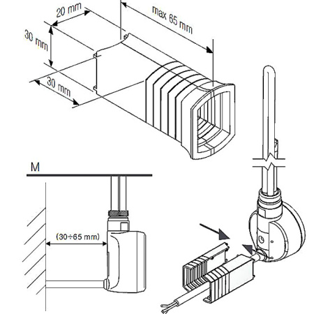 аксессуар для скрытия кабеля (черный ral9005, пластик)