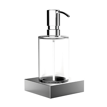 дозатор для жидкого мыла emco liaison, 1821 001 02, подвесной, стекло прозрачное, цвет хром