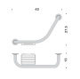 поручень colombo design complementi b9722 43 см для ванной, хром