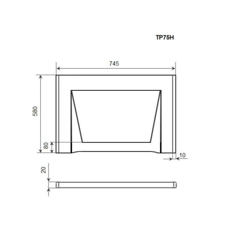 торцевая панель timo tp75h 75 см, белый