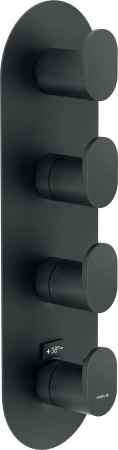 смеситель для душа nobili up, up94103bm (на 3 выхода) velvet black, цвет черный