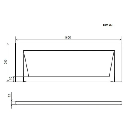 панель фронтальная timo fp17h 170 см, белый