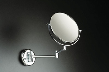 зеркало косметическое stil haus 489(08) настенное круглое (3x) с поворотным механизмом, хром